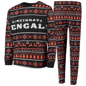 Cincinnati Bengals Youth Wordmark Long Sleeve T-Shirt & Pants Pajama Set